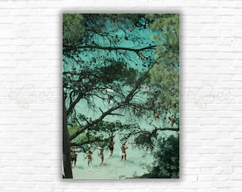 Slim Aarons  Beach Near Portinatx Print/Poster: Holidaymakers at a beach near Portinatx, Ibiza, Spain, 1989.