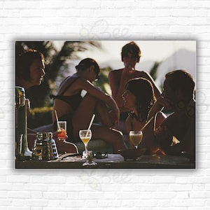 Slim Aarons Stauffer Party Print/Poster - Cocktails in Teddy Stauffer&#39;s swimming pool in Acapulco, Mexico, February 1966.