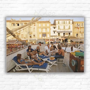 Slim Aarons Saint-tropez Print/Poster - Holidaymakers on the deck of yacht in Saint-Tropez, France, August 1971.