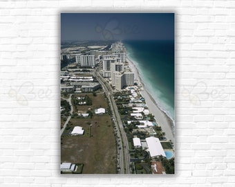 Slim Aarons  Aerial Miami Beach Print/Poster - An aerial view of the hotels along the coast at Miami Beach, Florida, April 1972.