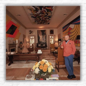 Stampa/Manifesto di Slim Aarons Patrick Lannan - Aprile 1968: Il collezionista d'arte Patrick J Lannan a casa sua a Palm Beach, Florida.