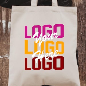 Bulk Custom Tote Bags with Your Logo, Personalized Brand Logo Printed Tote Bag, Reusable Shopping Bag With Logo, Eco Tote for Events-Brands