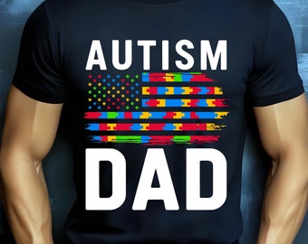 Autism Dad Shirt: Proud American Flag Tee, Awareness Gift
