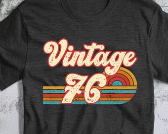 Vintage verjaardags-T-shirt 1976, retro 50e verjaardagscadeau