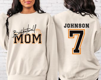 Sudadera personalizada para mamá de baloncesto: sudadera con capucha personalizada con nombre y número
