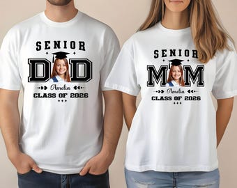 Anpassad fototröja för senior mamma pappa klass 2026 Comfort Colors®
