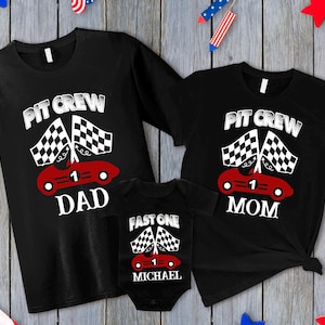 Fast One Pit Crew Birthday Shirt, Racing Birthday Party Shirt, Family First Birthday Party Shirts, Fast One 1st Birthday Shirt, Pit Crew Tee