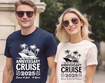Custom Anniversary Cruise 2026 Shirts: Couple Vacation Tees