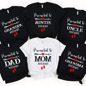Promoted to Mom And Dad 2025 Shirt, Pregnancy Announcement Shirts, New Parents Shirt, Custom Pregnancy Shirt, Grandma Reveal, Grandpa Reveal