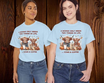 Cows & Coffee (Unisex Heavy Cotton Tee)