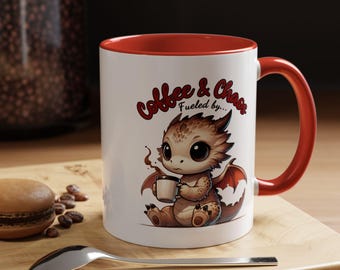 Fueled by Coffee & Chaos (Dragon Mug (11, 15oz))