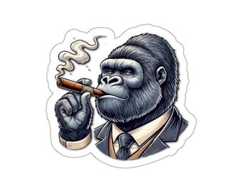 Contented Connoisseur (Die-Cut Gorilla Stickers)