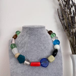 Firstmeet Boho Glass Bead & Shell Statement Necklace For Women – Adjustable Layered Jewelry - View #5