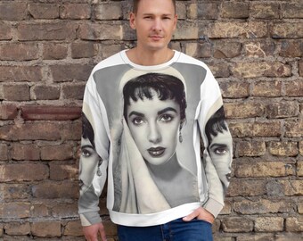 Elizabeth Taylor 1940&#39;s Unisex Sweatshirt designed from image that appears in my new book, Elizabeth Taylor My Celebrity Connection 2024.