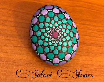 Sea of Dreams Vortex Satori Stone Little Mandala Meditation Stone Original Hand Painted Dot Art