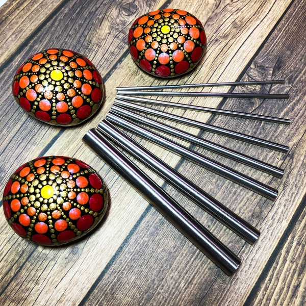 Narzędzia do kropkowania aluminiowe, zestaw 8 pełnych cylindrów z płaskimi końcami, rozmiar 2-10 mm