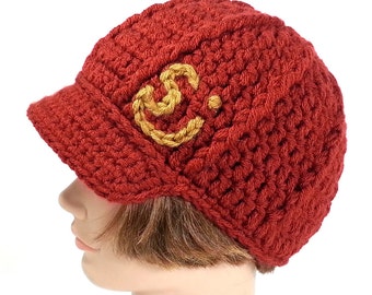 String Cheese Incident Hat with Visor, Red and Yellow, ON SALE - Medium