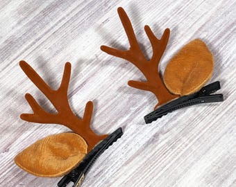 Cute Antler Hair Clips, Hat Clips, Reindeer, Baby Deer, Fawn