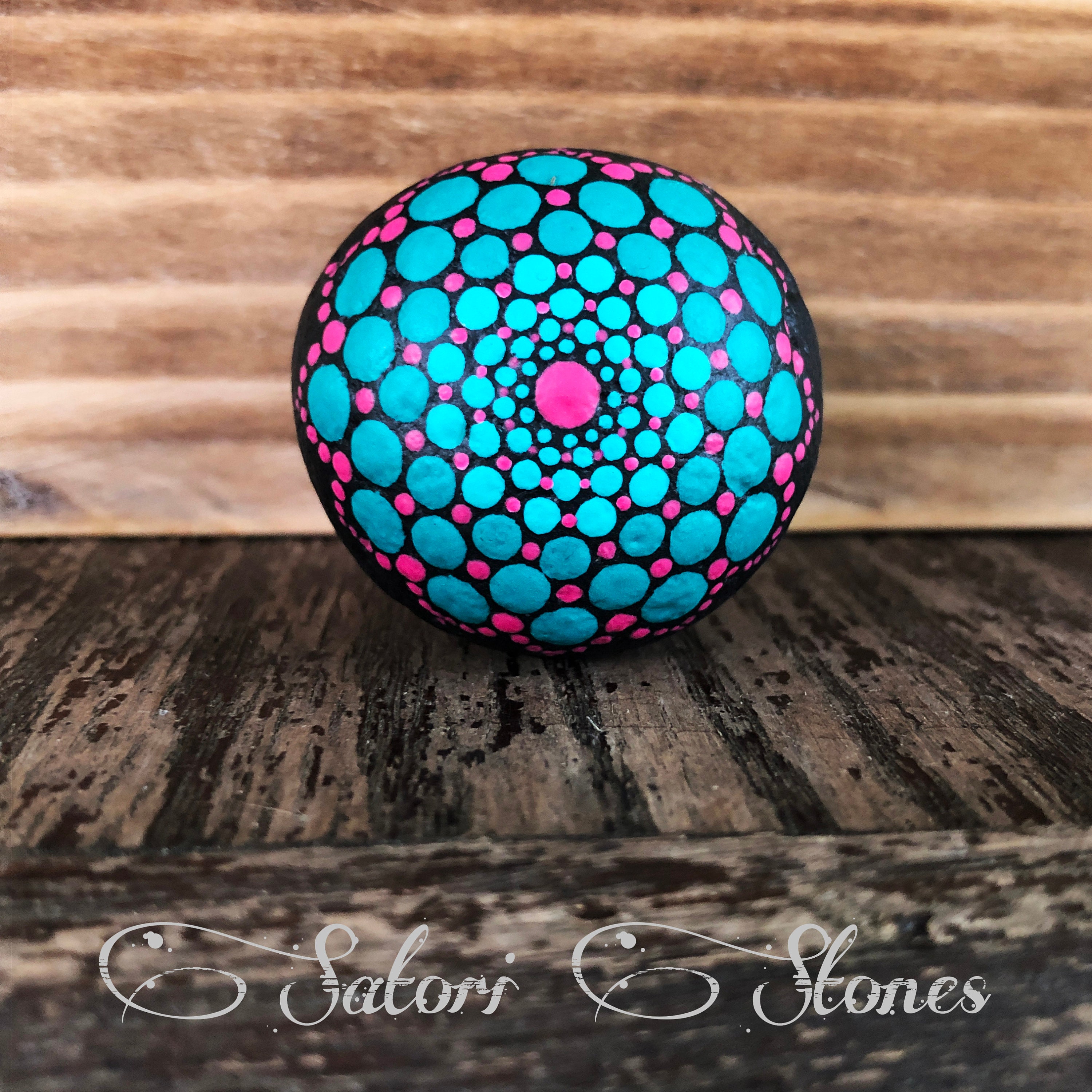 Sea of Dreams Vortex Satori Stone Little Mandala Meditation Stone Original Hand Painted Dot Art