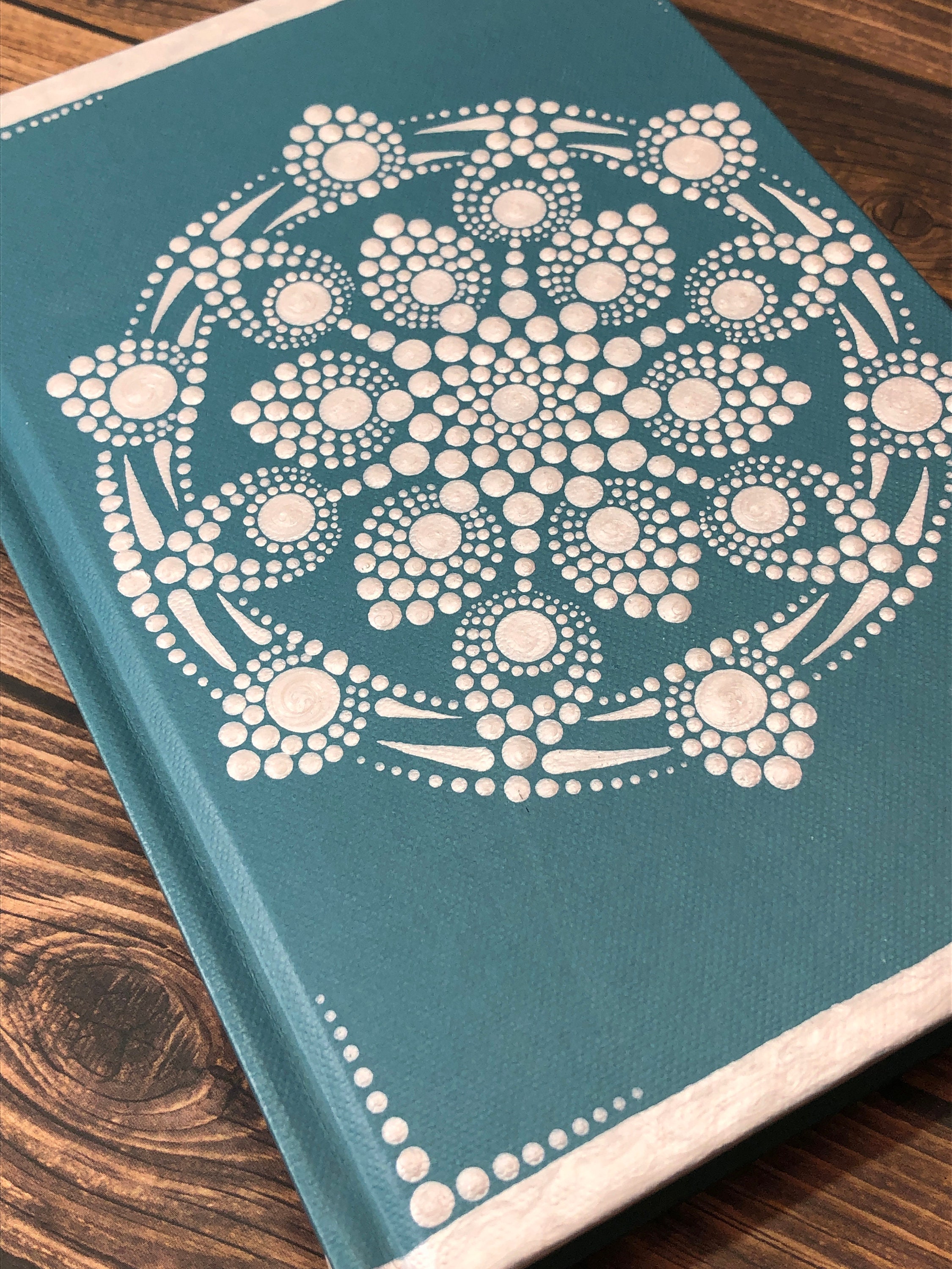 Dot Art Mandala Journal or Sketchbook Hand painted pearl Etsy