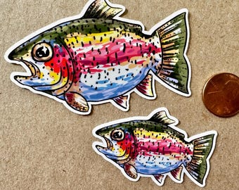 Fat Rainbow Trout Vinyl Sticker