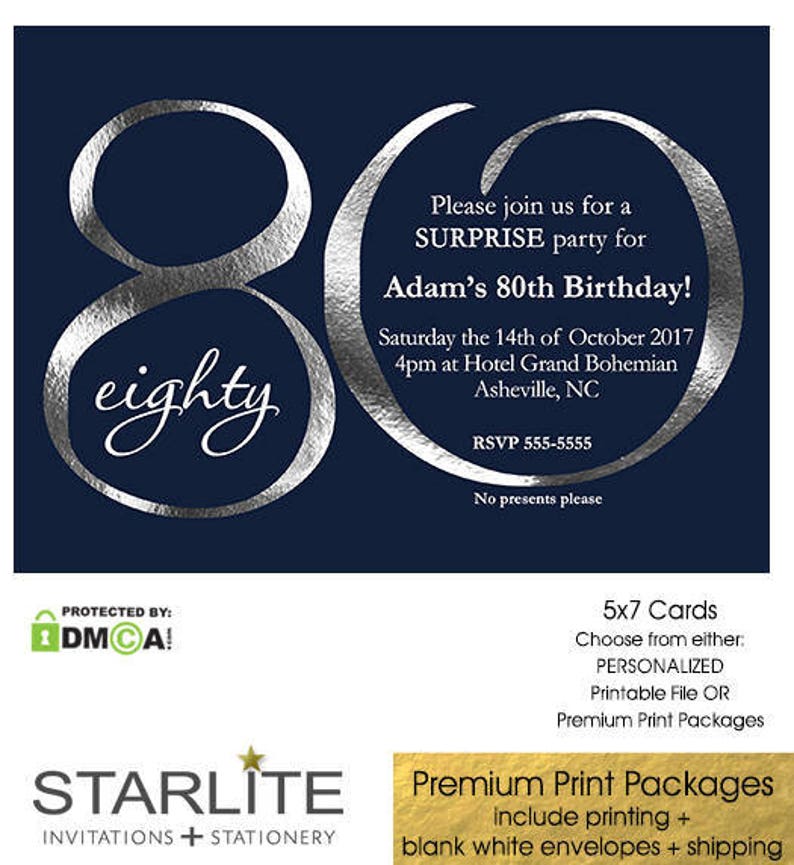 80th birthday invitations 80th