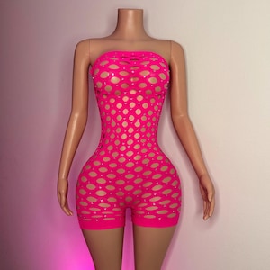 Exotic dancewear Jewel romper pink