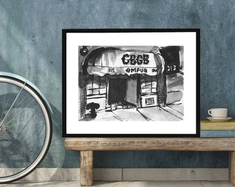 Premium Art Print | CBGB OMFUG | East Village | Punk Rock