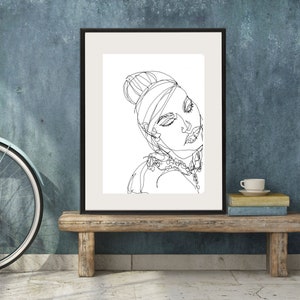 Art  Pen and Ink Drawing Woman Sleeping Dreaming PRINT - &quot;Woman No. 22&quot;