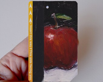 Big Apple No. 8 - Art Oil Painting New York City  Big Apple on Recycled NYC Metro Subway Card