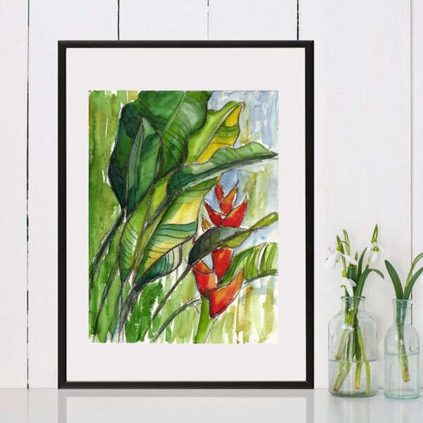 Art, Tropical, Floral, Caribbean,  As Seen on Orange Is The New Black - "Bromeliad No. 1"