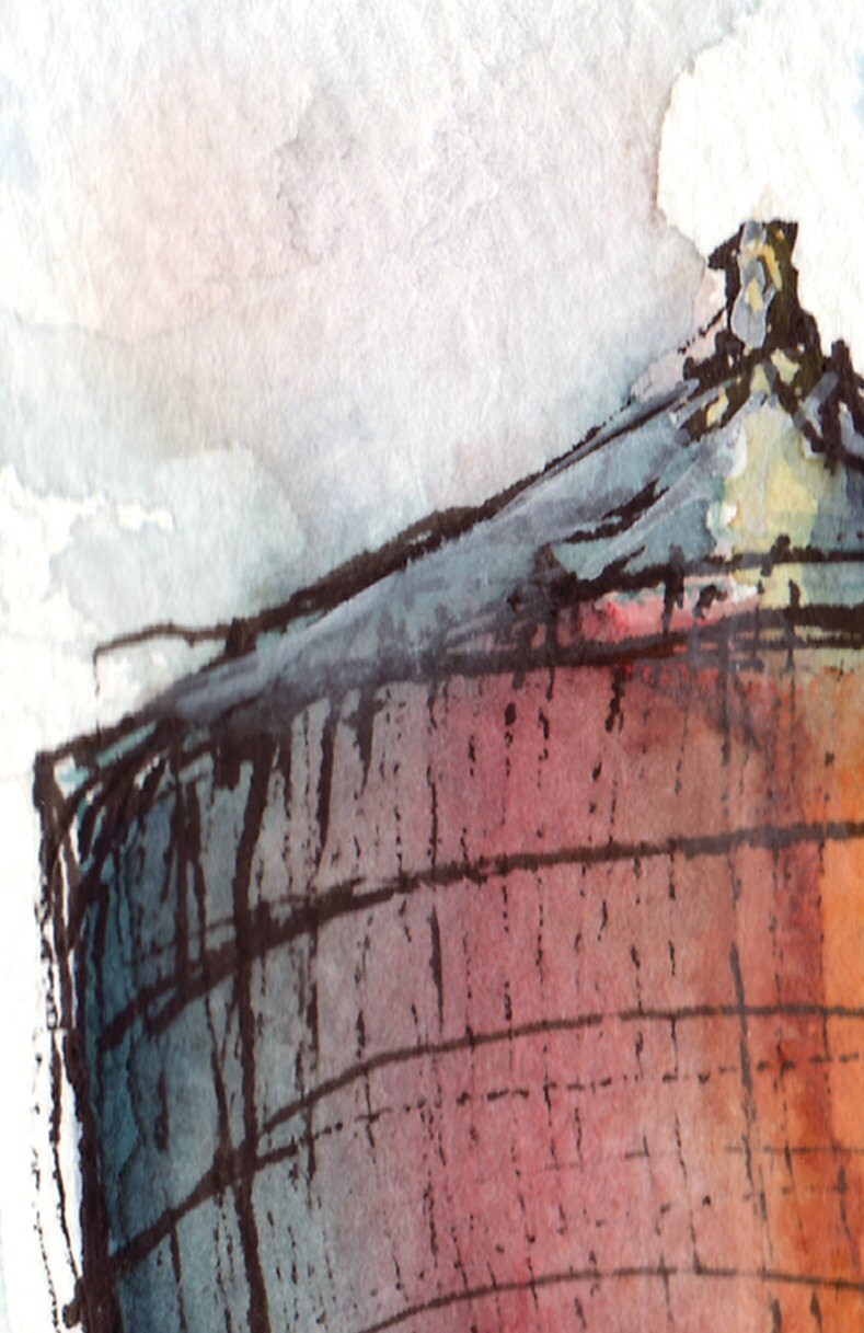 洋書　WATER TOWERS 美品 New York City Iconic Skyline Water Tower, Watercolor and Ink