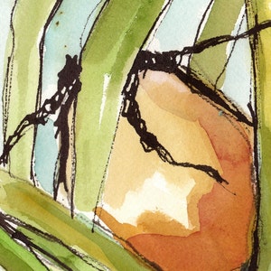 Art Painting Watercolor Jamaica Tropical Coconut Palm Tree Caribbean Print Paradise Palm No. 2 image 5