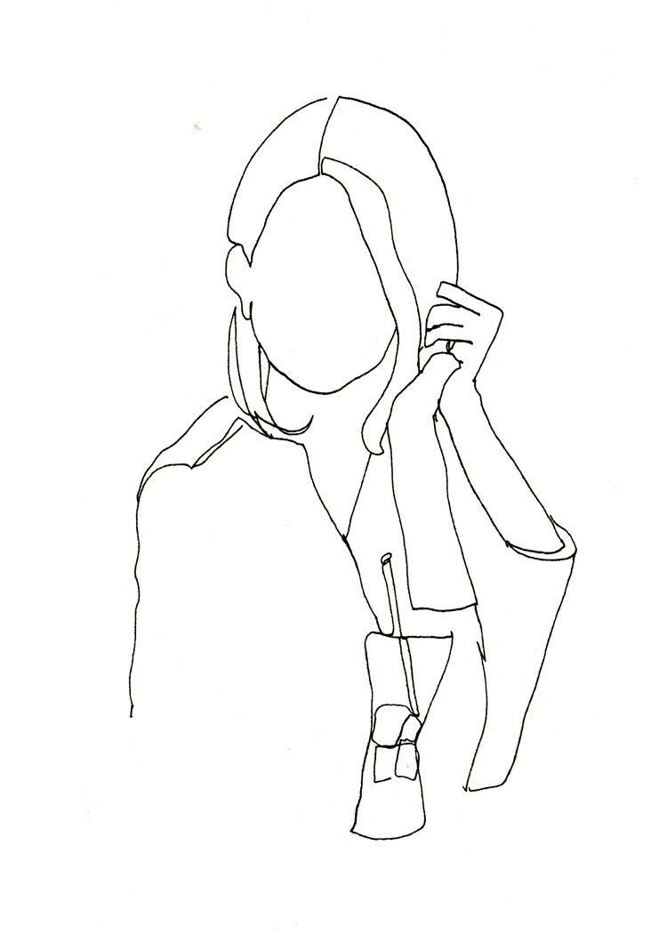 Art Pen and Ink Drawing Woman With Cocktail PRINT woman No. 43 - Etsy