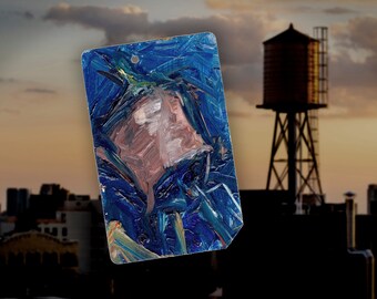 Water, water, everywhere! Art Oil Painting New York City Water Tower on NYC Metro Subway Card - "Water Tower No. 41"