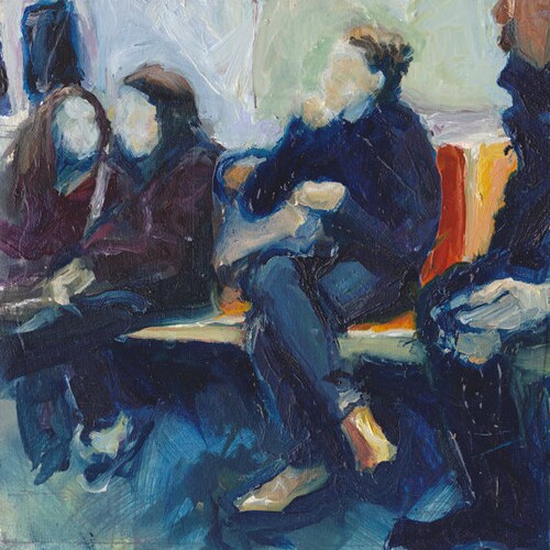 ニューヨーク市のスカイライン、ペンとインクのスケッチ画