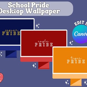 Papier peint de bureau Esprit d'école, arrière-plan d'ordinateur mascotte de l'équipe personnalisé, décoration de salle de classe personnalisée retour à l'école téléchargement immédiat
