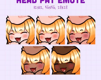 Blonde Hair Chibi Girl Head Pat Emote For Twitch, Discord, YouTube
