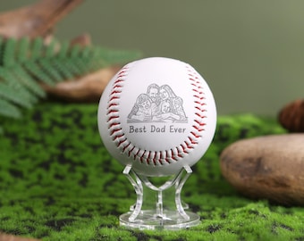 Personalized Father&#39;s Day Gifts.Custom Photo Engraved Baseball.Keepsake Baseball.Gift for Dad.Father&#39;s Day Gift Ideas