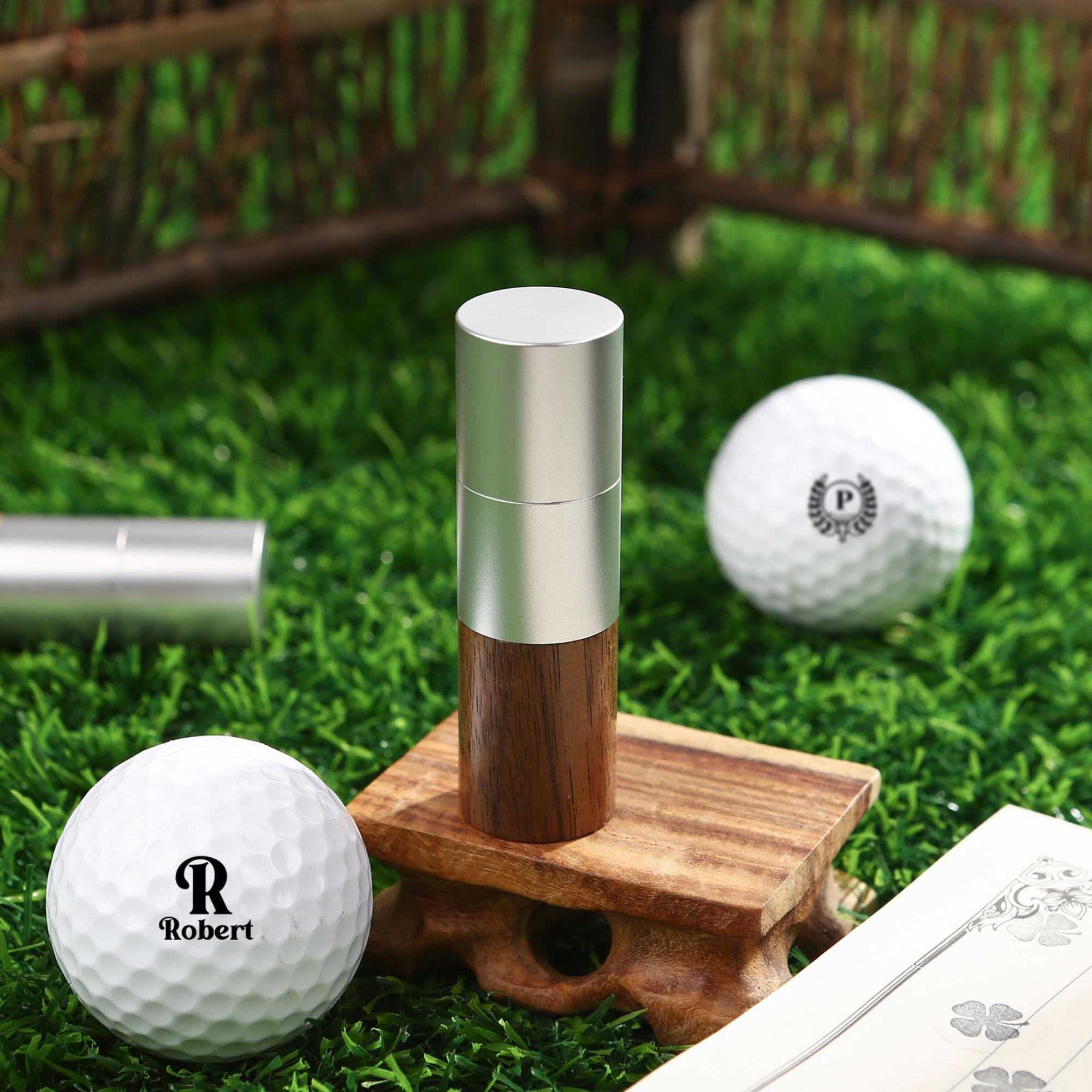 Personalized Golf Ball Stamp Box.Custom Golf Ball Stamp Set.Fathers Day Gift.Gift for Grandfather,Gift for Golfer,Golf Ball Marker