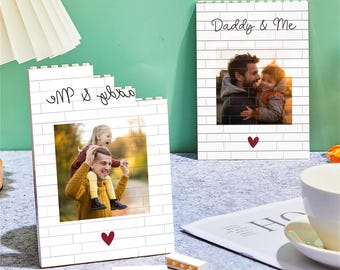 Personalised Father&#39;s Day Building Block Photo Gift.Custom Family Photo Blocks.Birthday Gift,Gift for Dad/Grandpa.Father&#39;s Day Gifts