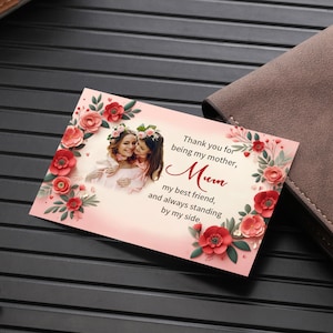 Cartão carteira personalizado personalizado. Presente de dia das mães. Cartão carteira com foto. Cartões-presente para mãe. Presentes sentimentais. Cartões de dia das mães. Presente para mãe/avó