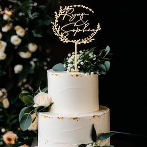 Custom Name Wedding Cake Topper. Initial Wedding Cake Toppers,Heart Cake Topper,Wedding Date Cake Topper .Anniversary Cake Toppers