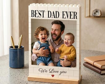 Custom Photo Building Block: Personalized Dad Picture Brick Puzzle, Father's Day Gift for Dad from Kids, Dad Birthday Gift, Gift for Husband