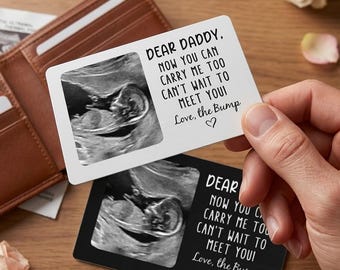 Benutzerdefinierte Metall Ultraschall Foto Brieftasche Card.Wallet Insert Karte, Ultraschall Karte Geschenk, neues Baby Sonogramm Geschenk, neue Vater Geschenk, 1