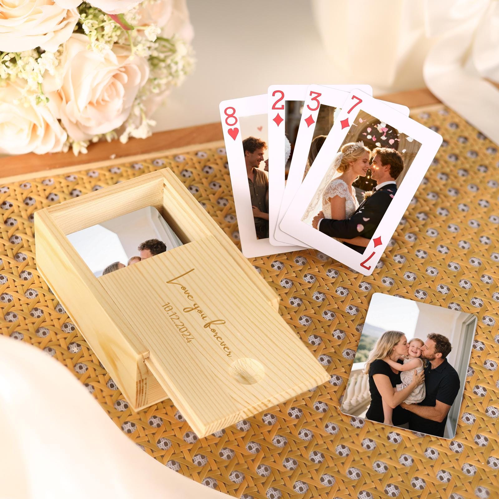 Custom Photo Playing Cards with Personalized Box - Wedding Gift, Couples Gift, Anniversary Gift, Custom Deck of Cards, Valentine's Day Gift