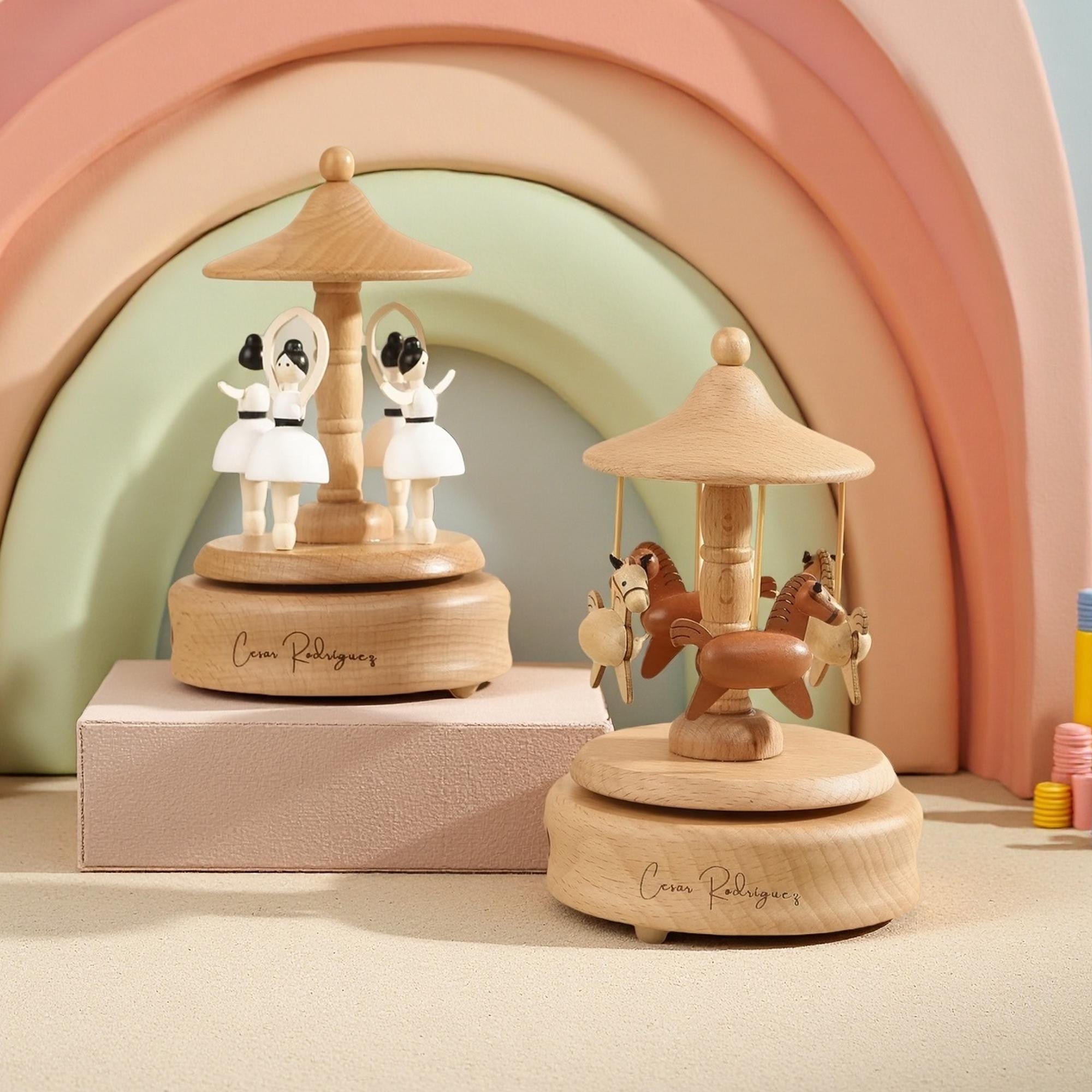 Musical Wooden Ballerina Carousel Keepsake