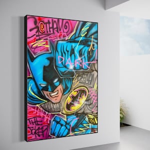 THE BATMAN - Gotham City - 100% handgemaakt origineel schilderij
