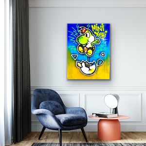 Miniyoshi - Dipinto originale di Mario di carta fatto a mano al 100%.