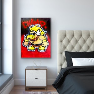Rawk Hawk - Dipinto original de Mario di carta fatto a mano al 100%.